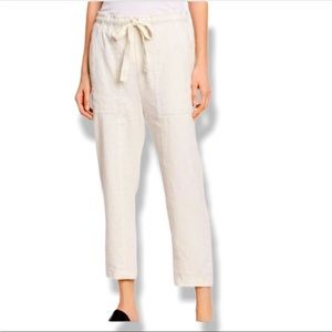 Vince Linen Silk Drawstring Pants, Size Medium